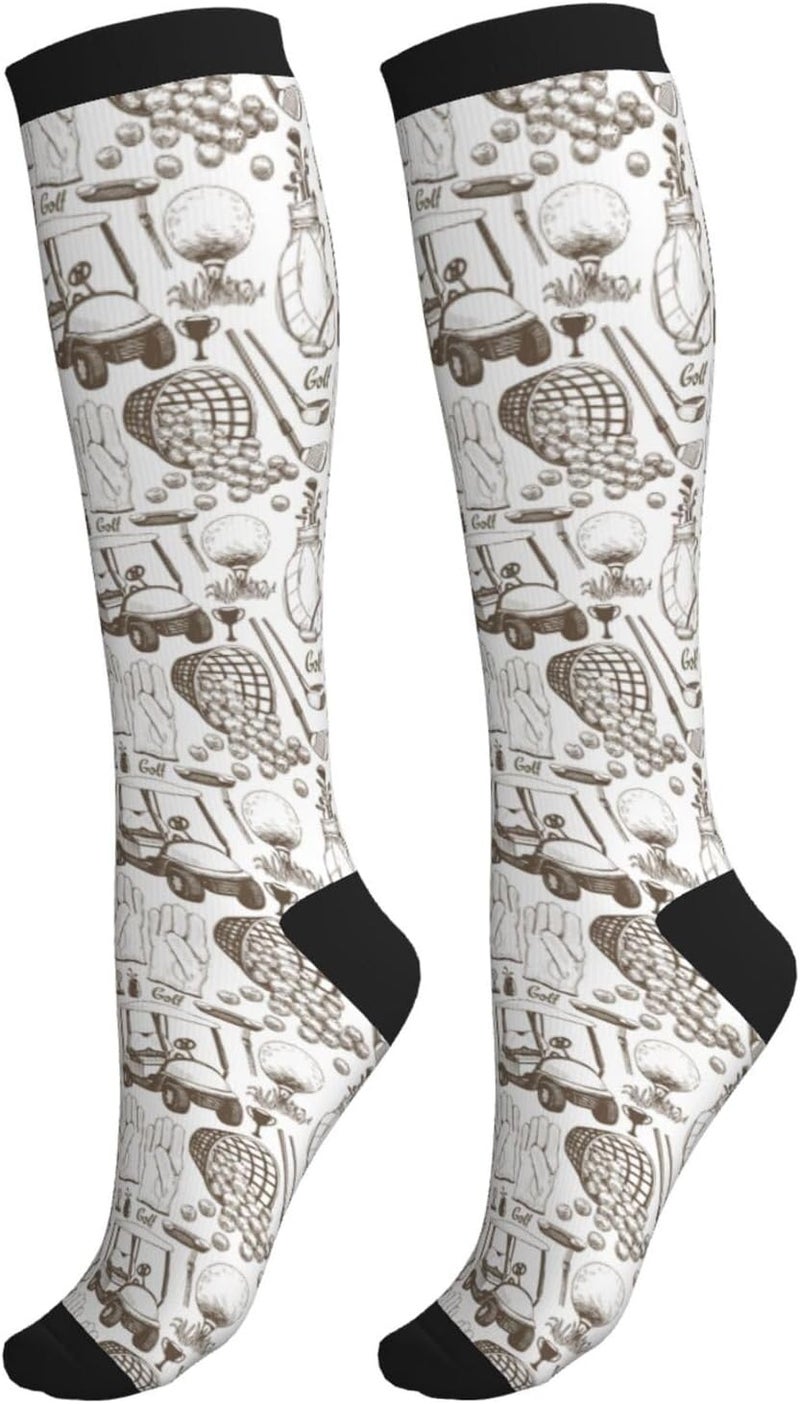 bassyil Compression Socks for Women & Men Circulation 15-20 mmHg Knee High Best Support for Nurses Travel Running Athletic - Image 1